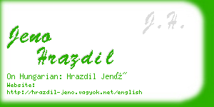jeno hrazdil business card